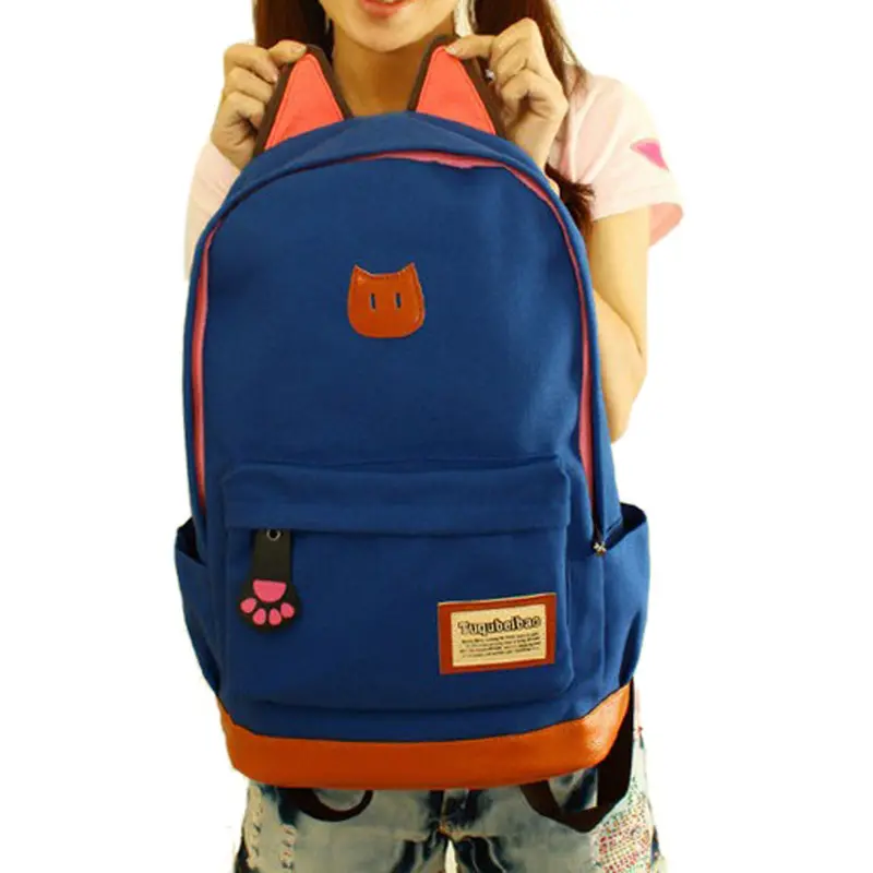 Cat Backpack Women Canvas Printing School Backpack For Girls Bag Backpacks Women Bag 7
