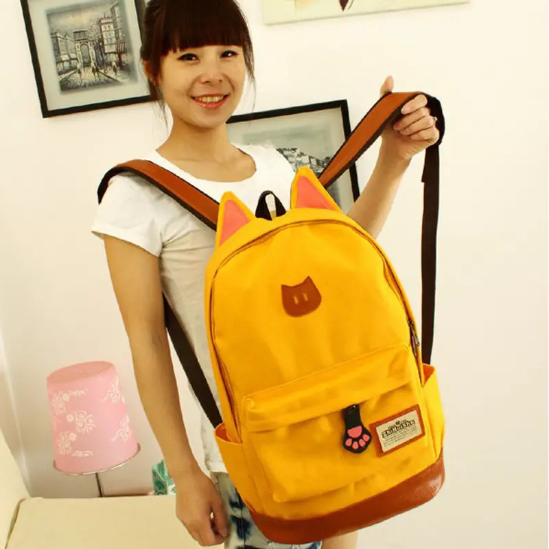 Cat Backpack Women Canvas Printing School Backpack For Girls Bag Backpacks Women Bag 9