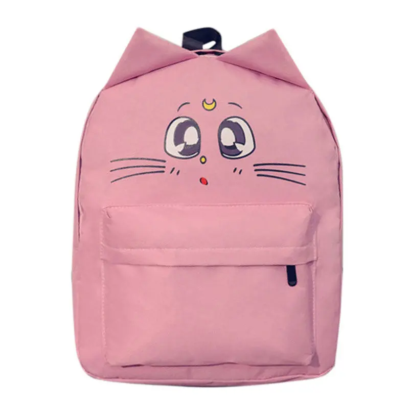 Cat Ear Canvas Backpack Women Bag Cartoon School Bags For Teenagers Backpacks For Teenage Girls Mochila Satchel Rucksack 3