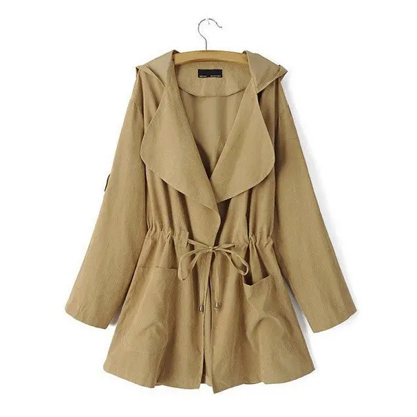 Causualable Turndown Collars Hooded Windbreaker Jackets 1