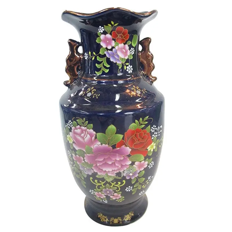 Ceramic Flower Vase Painted Peony Home Wedding Decoration Gift Traditional Chinese 90673 1