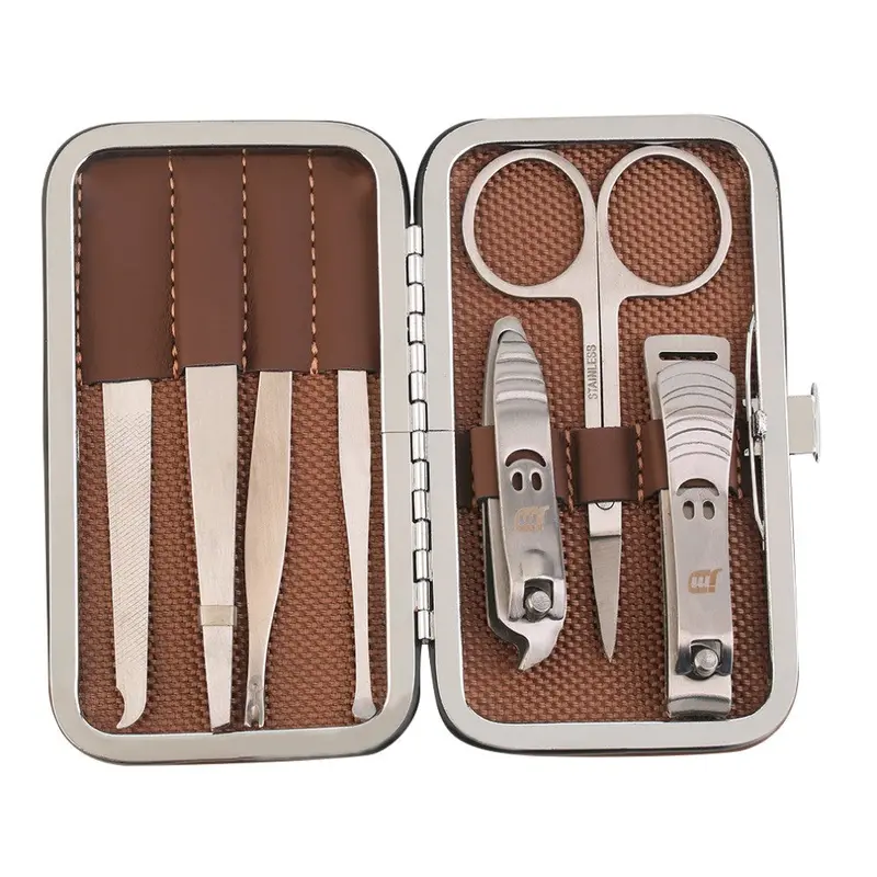 Ch-A3 7 Pcs Stainless Steel Nail Cutter Pedicure Icure Set Travel Case Great For Travel And Daily Life 1