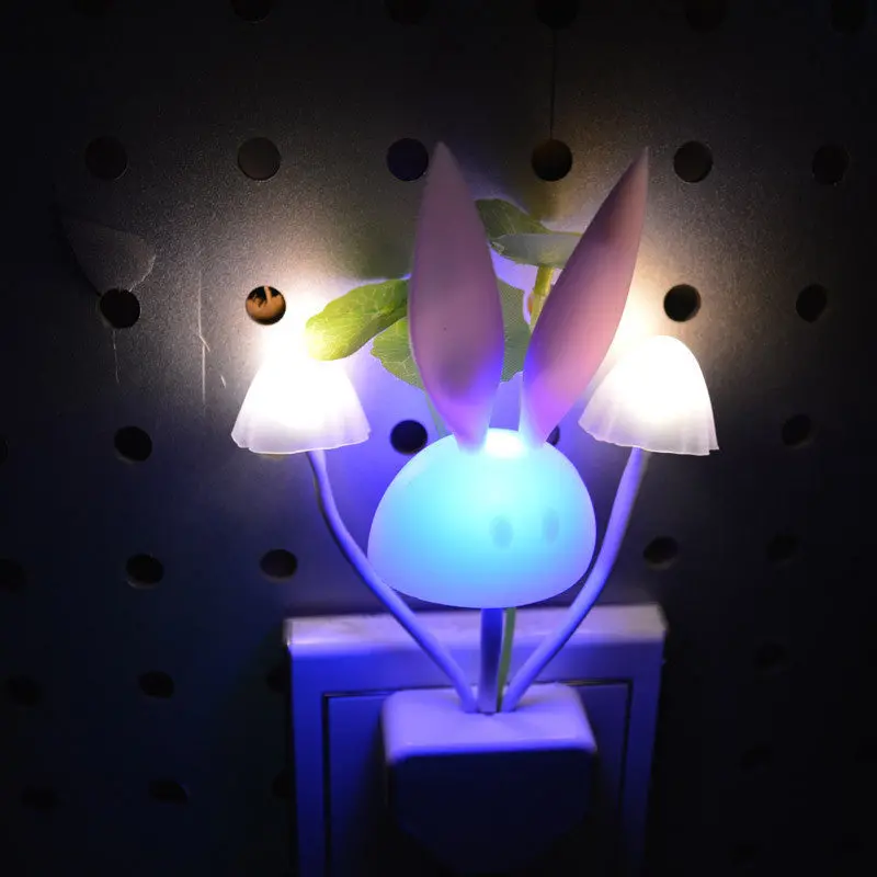Changeable Color Lamp Colorful Led Mushroom Rabbit Night Light Bed Wall Lamp Home Creative 74811 1