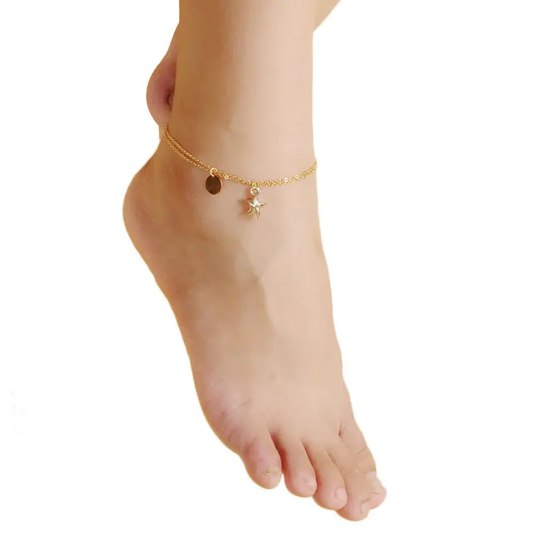 Charm Anklet Bracelet For Women Gold Bracelet On A Leg Foot Chian Girl Ankle Love Jewelry 1