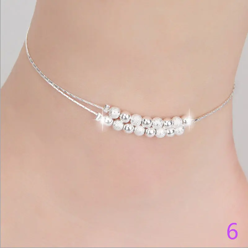 Charm Chaine Anklet Bracelet Little Star Double Heart Ankles Chain Silver Gold Beach Foot Bracelet Jewelry For Women Girl Gift 2