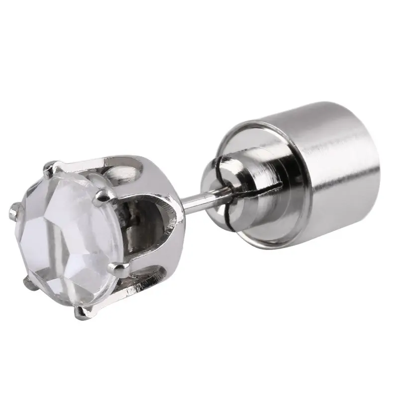 Charm Led Earring Light Up Bright Stud Earrings Luminous Crown Glowing Crystal Stainless Ear Stud For Dj Dance Party Bar 2