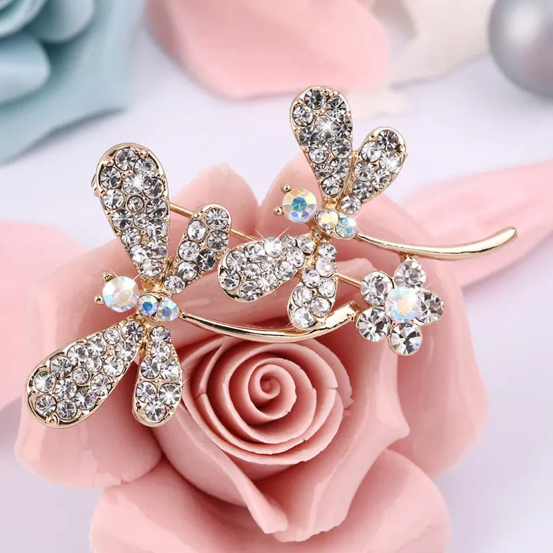Charming Bling Insect Dragonfly Crystal Rhinestone Brooch Pin Breastpin Gift 1