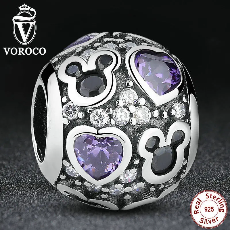 Charms Fit Pandora Bracelet Purple Love Heart Cartoon Making Baby 1