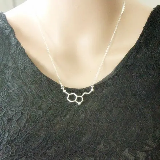 Chemical Romantic Necklace Serotonin Molecule Long Statet Necklaces N012 2
