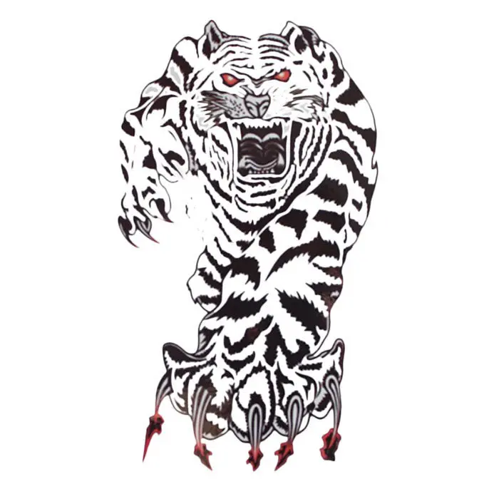 Chest Waterproof Tiger Tattoo Stickers Prothorax Big 3D Disposable Tatoo Stickers 2