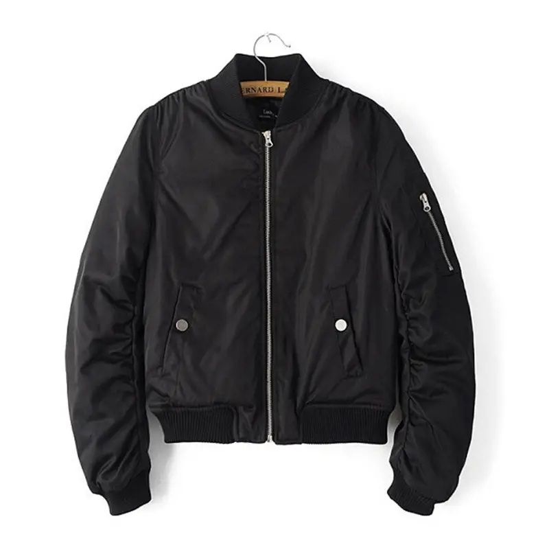 Chic Short Bomber Pilots Parkas Quilted Jacket Women V Neck Long Sleeve Casual Coat Thin Padded Outerwear 1