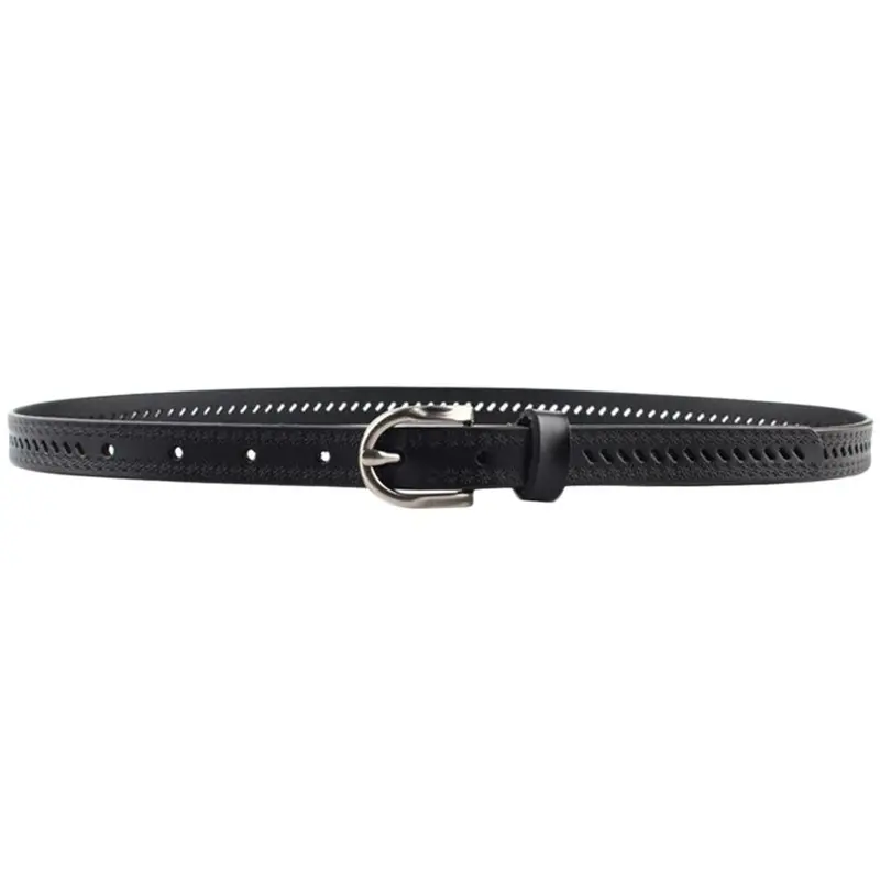 Chiclady Waistband Leather Thin Skinny Waist Belt Buckle With Black, White, Red Color 2