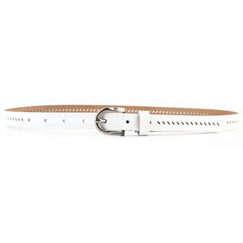 Chiclady Waistband Leather Thin Skinny Waist Belt Buckle With Black, White, Red Color 3