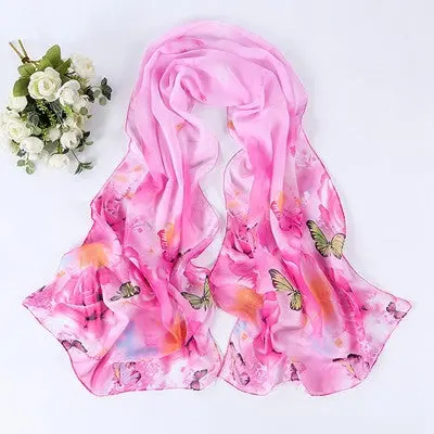 Chiffon Womens Scarf Fashion Long Warm Shawl Infinity Foulard Echarpe Floral Scarf Women Bufandas Pashmina 3