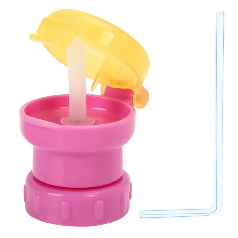 Children Straw Bottle Cover Portable Bottle Drinks Spill Straw Covers Anti-Choke Children Protection Drinking Tool Rom Color 1