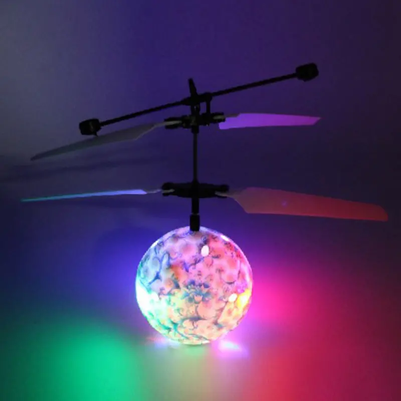 Children Toys Flying Crystal Ball Led Flashing Stage Light Aircraft Infrared Induction Helicopter Toy For Kids Christmas Gift 1