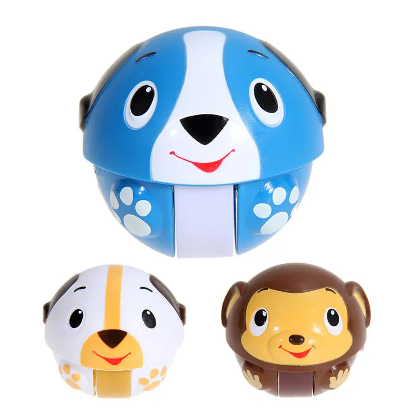 Children's Flash Colorful Ball Cartoon Tumbler Kids Funny Musical Toys Roly-Poly Nodding Doll 1