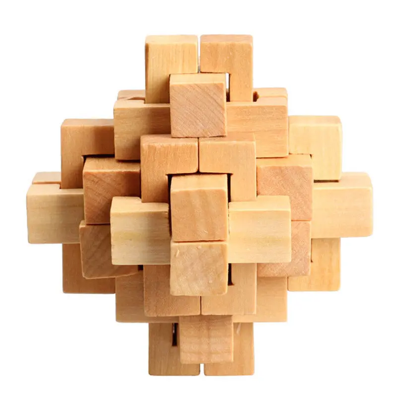 Chinese Traditional Wooden Toys Kong Ming Lock Adult Children Intelligence Toy 1