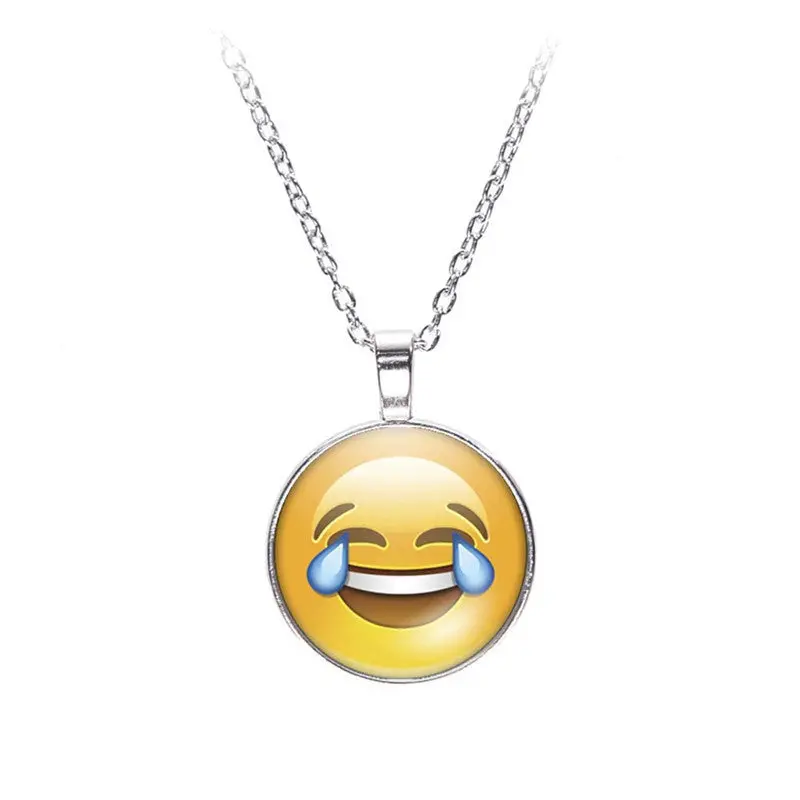 Choker Necklace Emoji Printing Sweater Chain Jewelry Glass Dome Pendant Necklace Best Friend Women Men Jewelry Feida 1