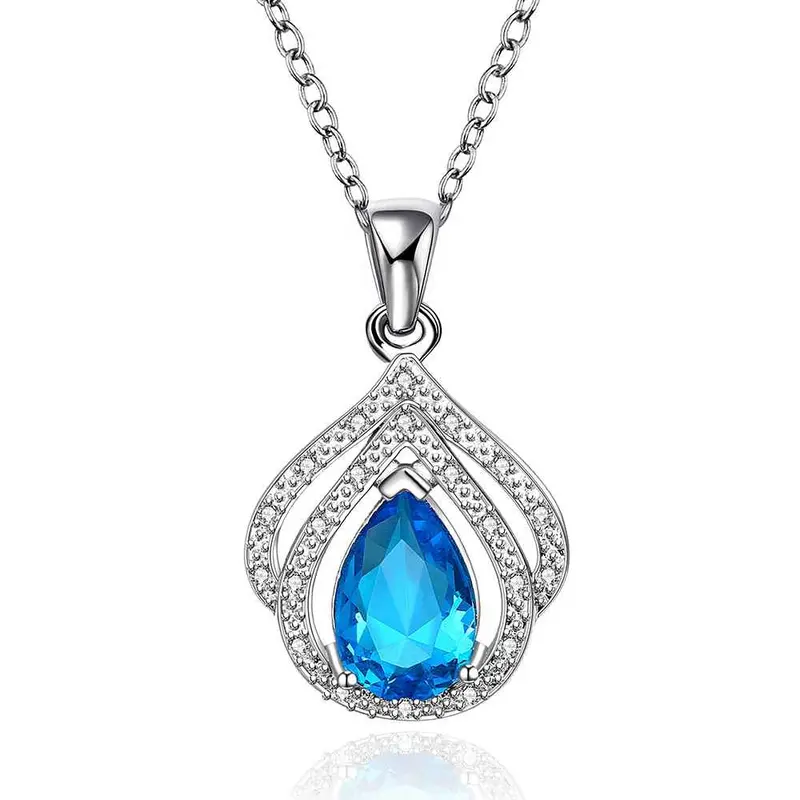 Choker Necklace Sapphire Jewelry Heart Sky Blue Colar Vintage Fbln 16 1