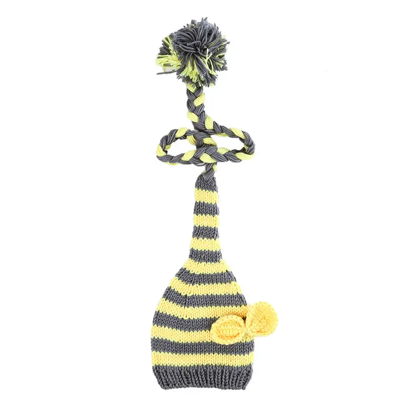 Christmas Baby Hat Long Tail Hmade Beanies Costume Knitted Born Pography Props Baby Hat 1