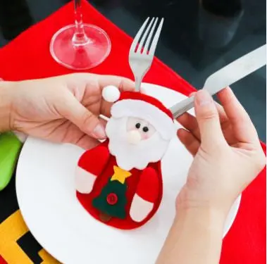 Christmas Decoration Cutlery Suit Silveware Holders Porckets Knifes Folks Bag Snowman Dinner Decor Home Decoration93237 1