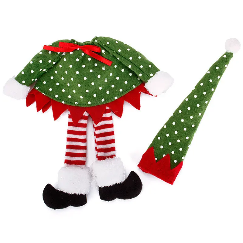 Christmas Decoration Supplies Polka Dot /Stripe Red Wine Bottle Cover Bags For Christmas Home Party Wine Bottle Decor 91781 1