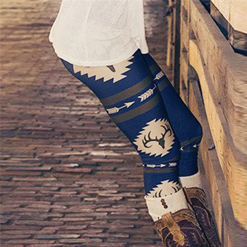 Christmas Pants Trousers For Women Skinny Printed Stretchy Pants Leggings Pantalones Mujer Trousers Pantaloni Leggins Donna 5