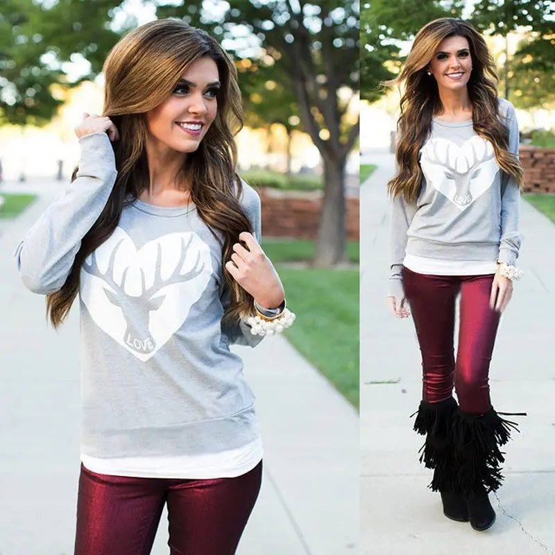 Christmas Party Casual Long Sleeve Women Blouse Clothing Dressed Shirts Vetement S Dames Bloezen 4