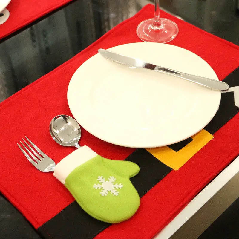 Christmas Santa Claus Clothes Placemat Table Dinner Place Mat Ornament Decoration Cutlery Holiday Decor 92573 1