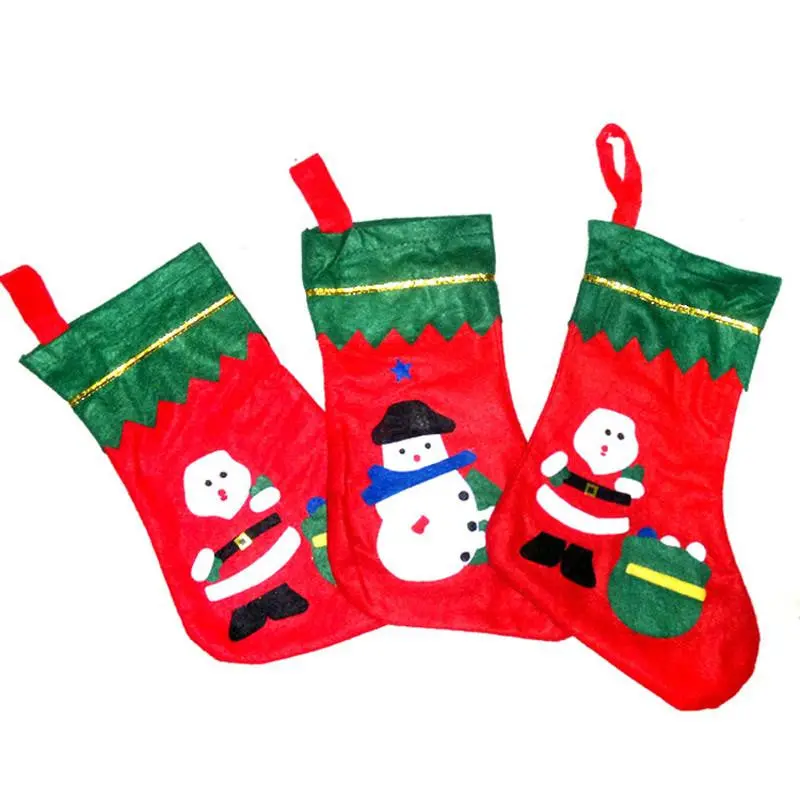 Christmas Santa Claus Gifts Socks Pocket Bag Decoration Hanger Creative 74322 1