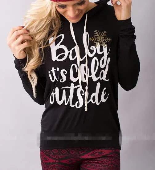 Christmas Woman Hoodies Sweatshirts Women's Letter Printed Pullover Hooded Sweatshirt Hoody Gv401 1