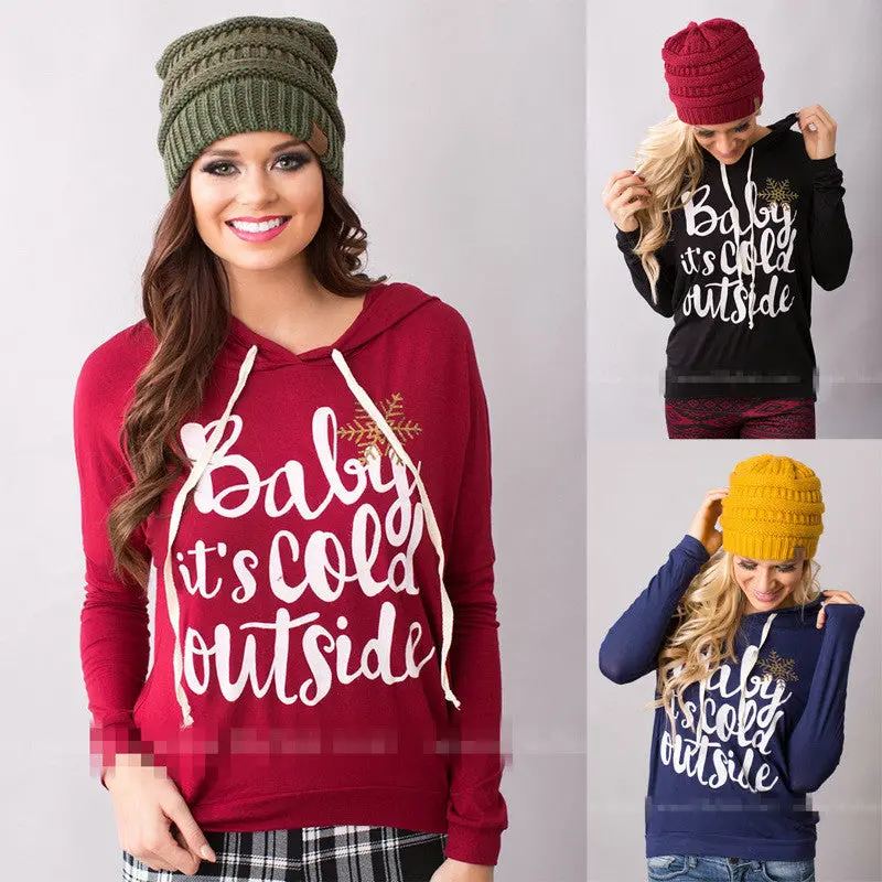 Christmas Woman Hoodies Sweatshirts Women's Letter Printed Pullover Hooded Sweatshirt Hoody Gv401 8