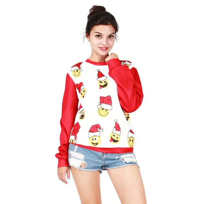 Christmasdigital Printing Long Sleeve Sweatshirts Day Clothescasual Thread Style Sweatshirts Tops Pullover 2