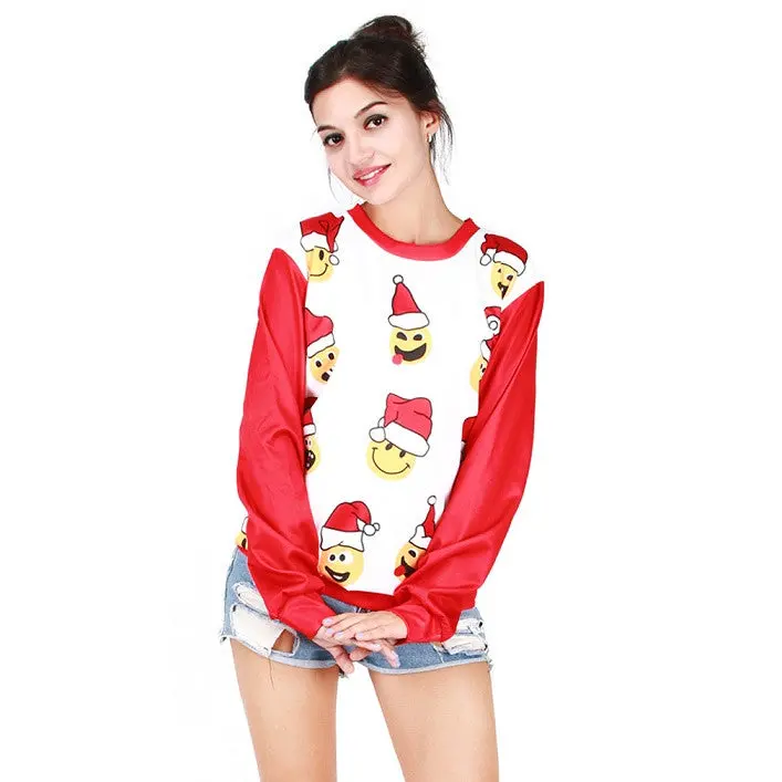 Christmasdigital Printing Long Sleeve Sweatshirts Day Clothescasual Thread Style Sweatshirts Tops Pullover 8