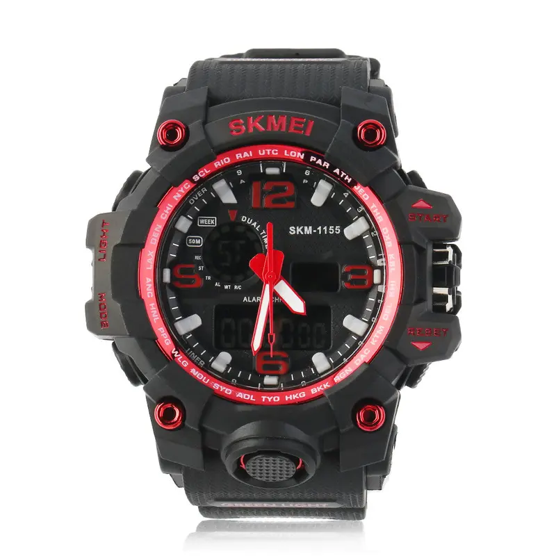 Chronograph Sports Military Watchesanalog Led Digital Watch Pu Strap Wristwatches Relogio Masculino 2