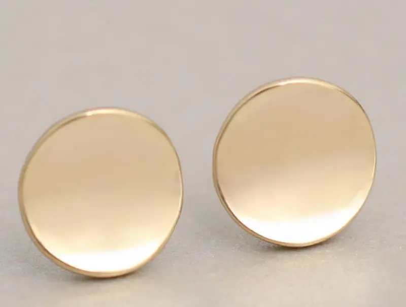 Circle Earrings Shiny Geometric Round Stud Earrings Party Earrings 10Pcs-S118 1