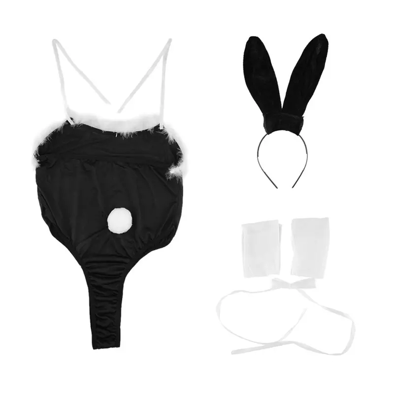 Classic Costume Cosplay Sexyfancy Bunny Rabbit Lingerie Full Set Halter Dress Temptation Baby Doll Uniform Party Blackpink 1