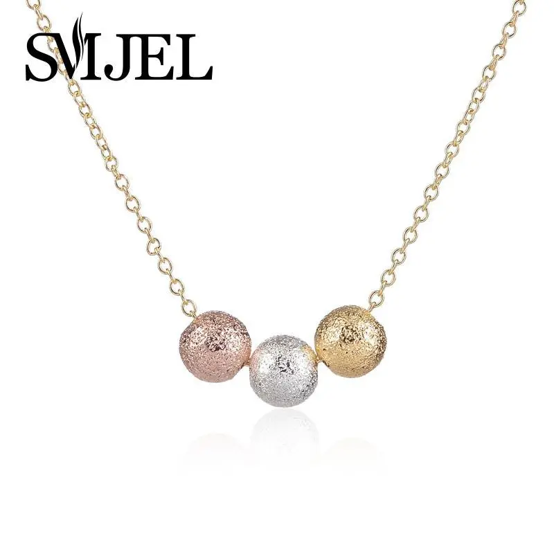 Classic Crystal Pretty 3 Mini Gold Silver Rose Gold Balls Necklaces Sphere Necklace N086 1