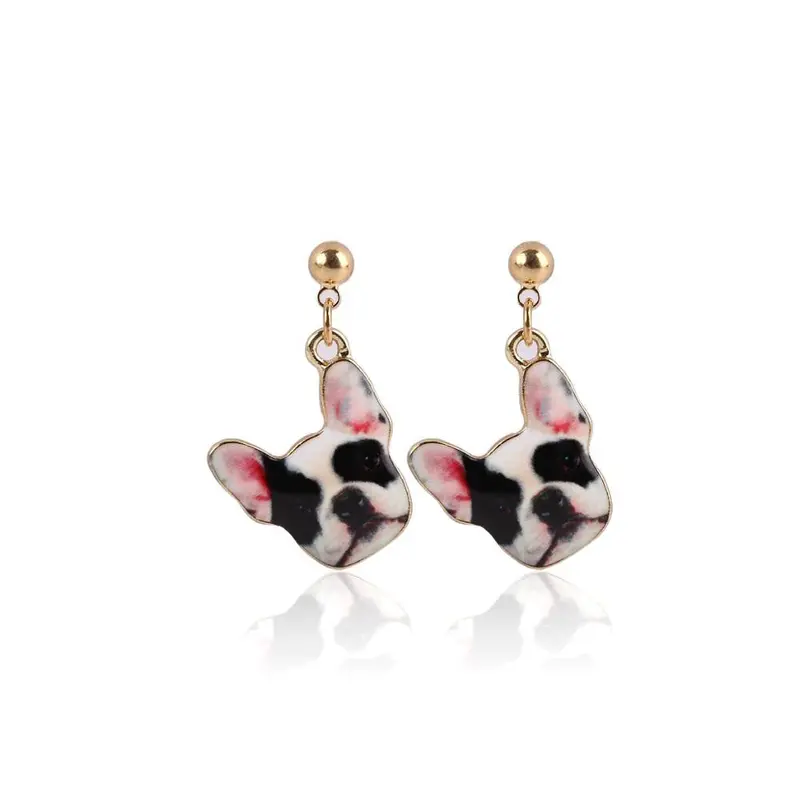 Classic Gold Animal Puppy Dog Head Hanging Earrings Girls Couple Earrings Gift Oeh006 1