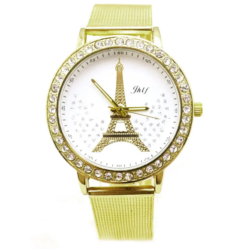 Classic Gold Watch Geneva Women Girls Dress Watch Bwlg768 Steel Mesh Reloj Luxury Clocks 5