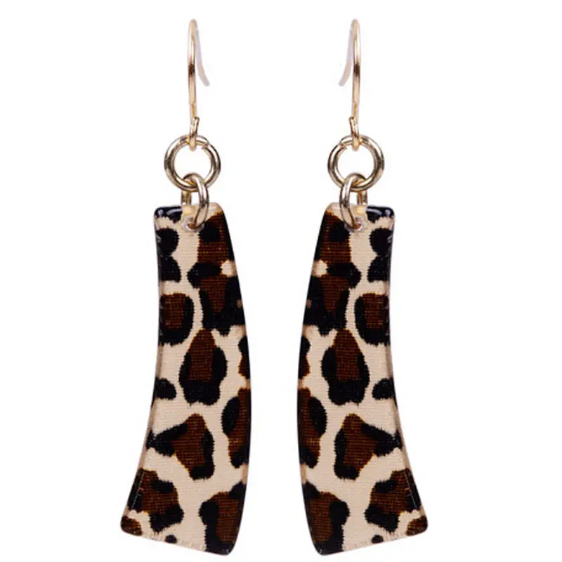 Classic Nature Wild Leopard Personality Long Pendant Earrings Feida 1