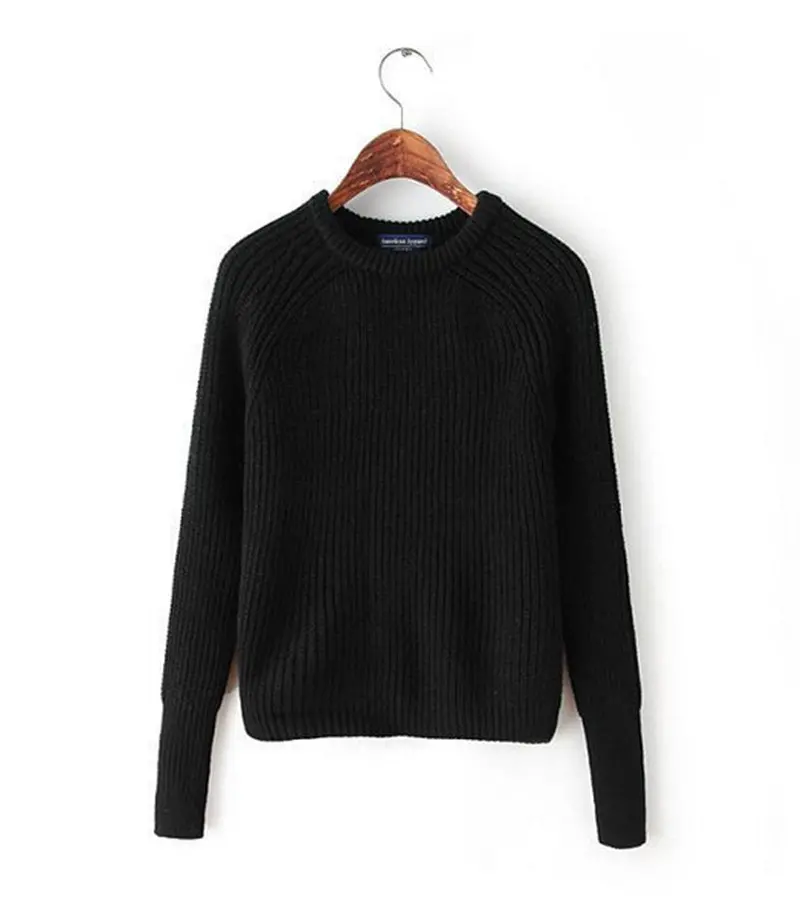 Classic O Neck Fisherman Knitted Thick Line Raglan Sleeve Short Sweater Aa American Apparel Vintage Loose Jumper Knitwear Tops 1