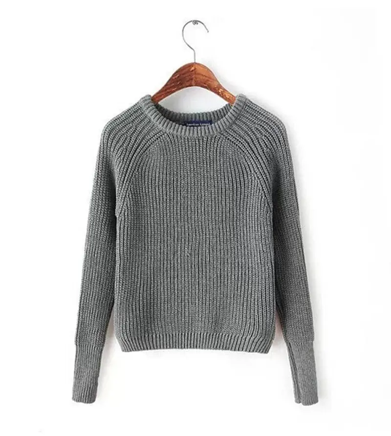Classic O Neck Fisherman Knitted Thick Line Raglan Sleeve Short Sweater Aa American Apparel Vintage Loose Jumper Knitwear Tops 3
