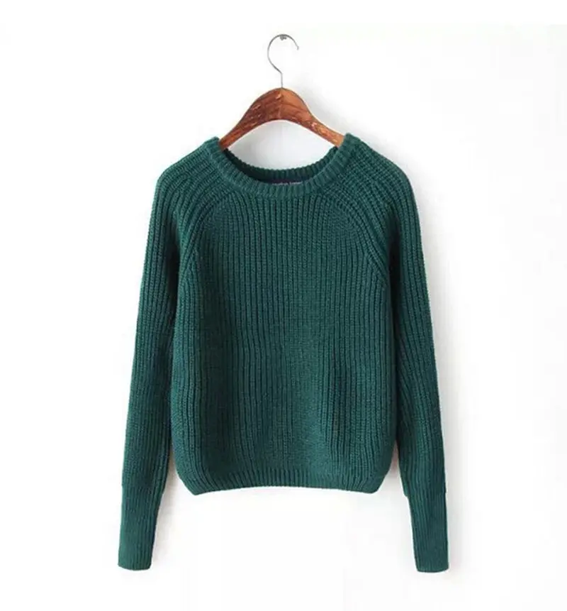 Classic O Neck Fisherman Knitted Thick Line Raglan Sleeve Short Sweater Aa American Apparel Vintage Loose Jumper Knitwear Tops 5