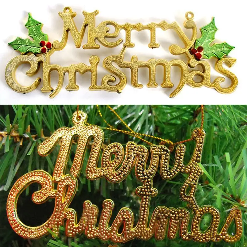 Classic Shiny Merry Christmas Letter Card For Xmas Tree Hanging Door Decoration 74331 1