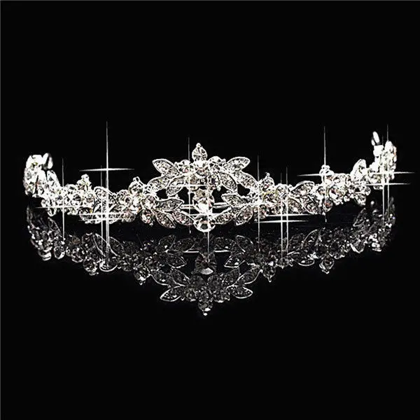 Classic Sparkly Crystal Rhinestone Crown Tiara Wedding Prom Bride's Headband 2