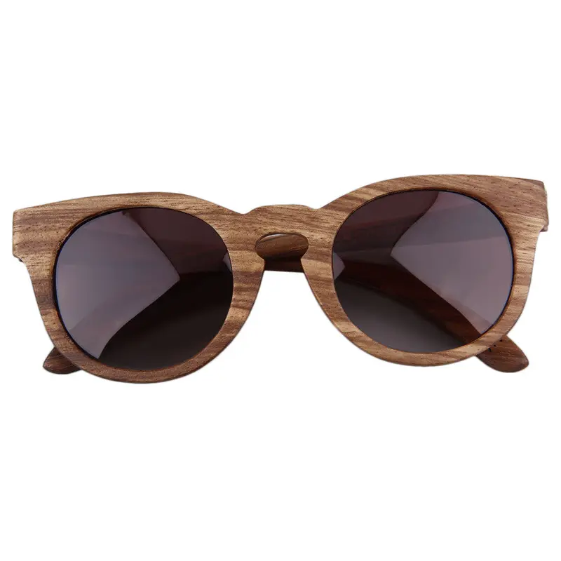Classic Vintage Polarized Sunglasses Full Wooden Round Frame Glasses Accessories 1