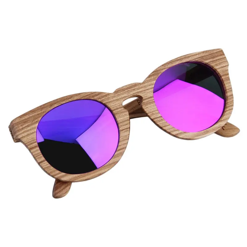 Classic Vintage Polarized Sunglasses Full Wooden Round Frame Glasses Accessories 3