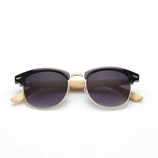 Classic Wooden Leg Half-Rimless Glasses Sunglasses Wooden Sunglasses Oculos De Sol Masculino 1